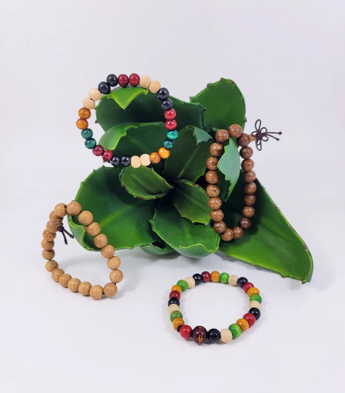 women bracelets -Wood Bead Stretch Bracelet