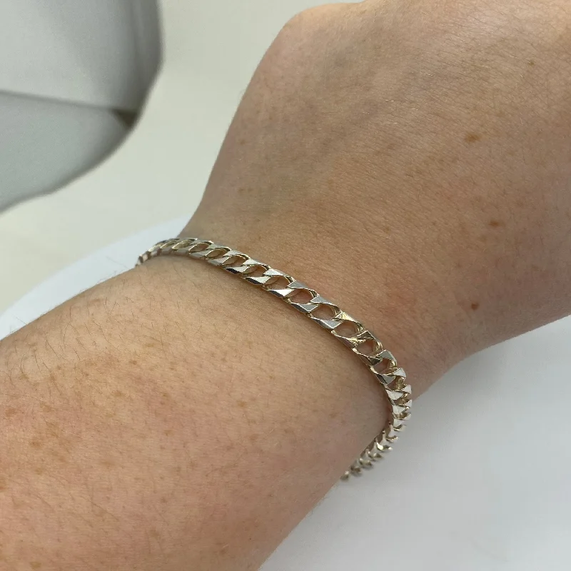 women chunky bracelets -Curb Bracelet - Sterling Silver