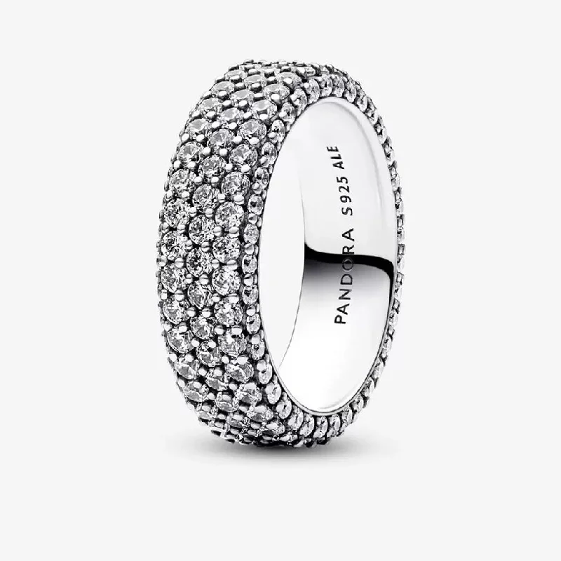 women art deco rings -PANDORA : Pandora Timeless Pavé Triple-row Ring