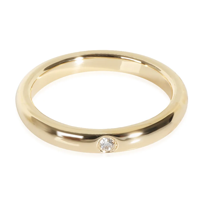 women rose gold engagement rings -Tiffany & Co. Elsa Peretti Diamond Band in 18k Yellow Gold 0.02 CTW