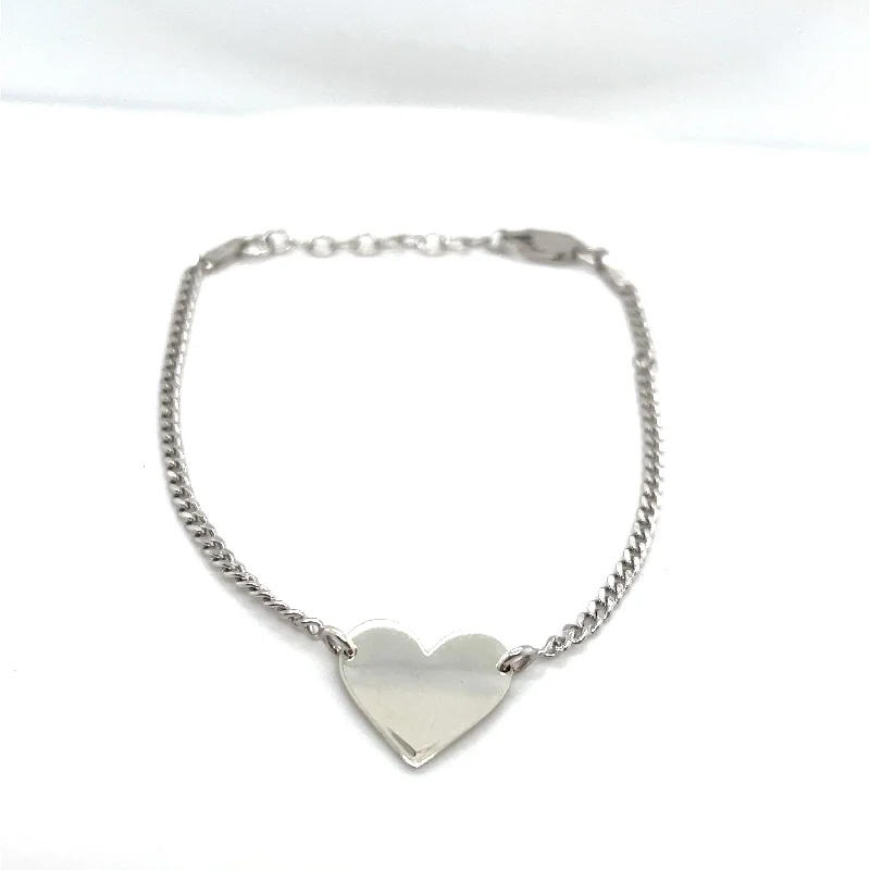 women large bangles -Silver 925 Hearts Kids Bracelet - SHB01