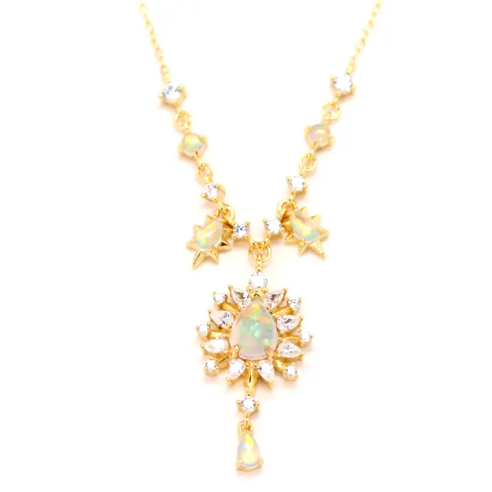 women heart necklaces -Josephine Opal Necklace