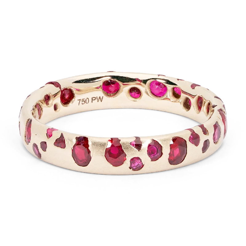 women vintage rings -Ruby Confetti Ring in White - Made to Order