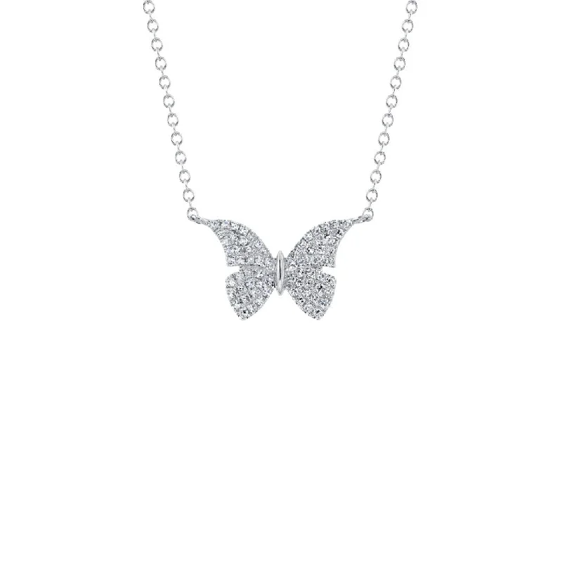 women custom charm necklaces -Shy Creation Diamond Butterfly Necklace