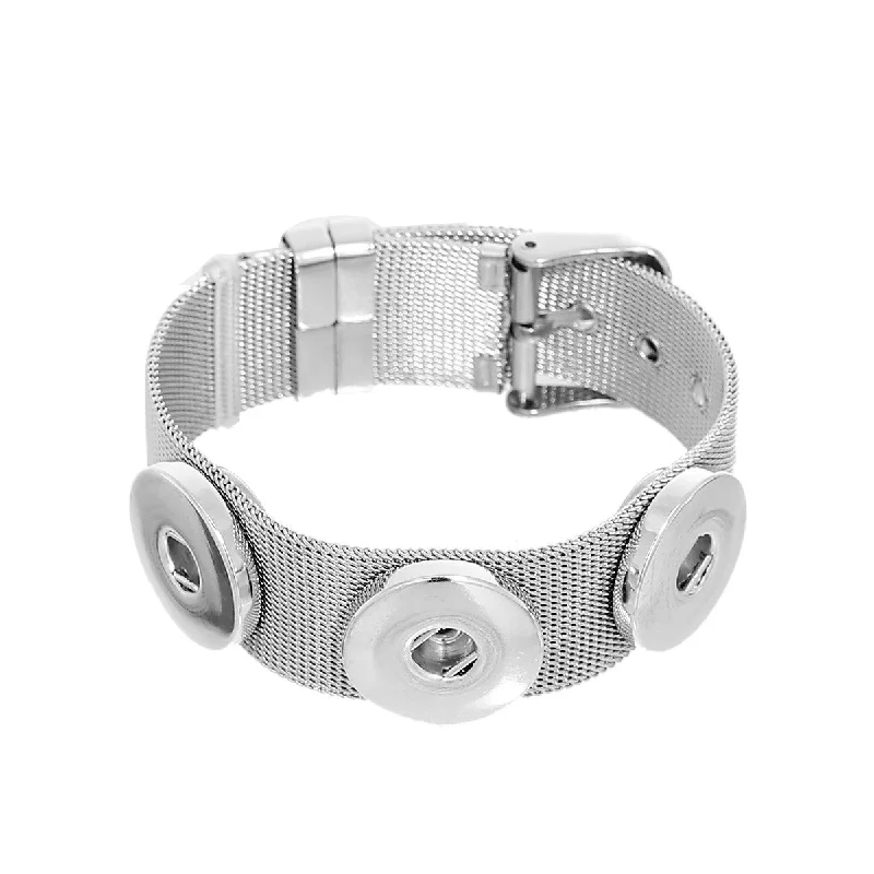 women engraved bangle sets -8 3/8inch  Stainless Steel Adjustable Snap Button Bangles Bracelets Fit 18mm/20mm Snap Buttons