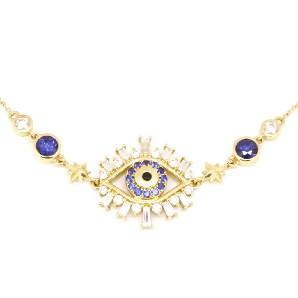 women matching necklaces -14KT Evil Eye Necklace