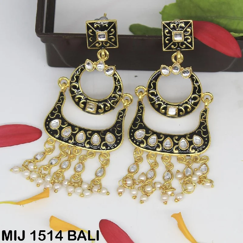 women trendy hoop earrings -Mahavir Gold Plated Designer Dangler Earrings - MIJ 1514 BALI