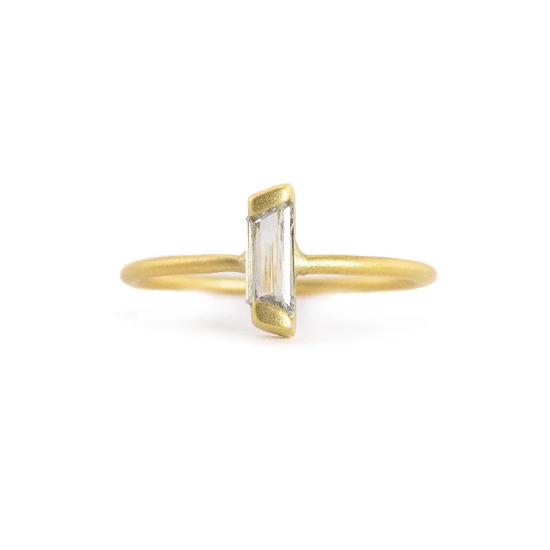 women diamond eternity rings -Baguette Diamond in 18kt Gold Ring by Marion Cage