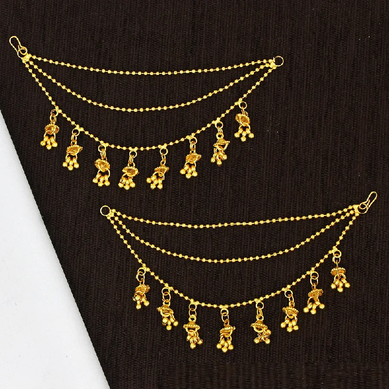 women chain earrings -Mahavir Gold Plated Kanchain Earrings