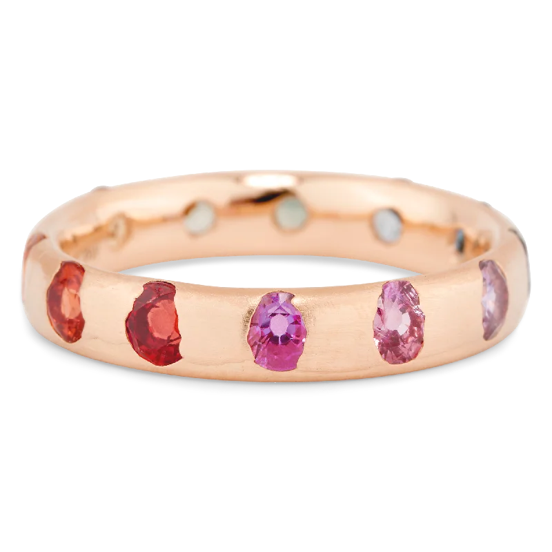 women custom engraved rings -Rainbow Celeste Ring in Rose - Made to Order