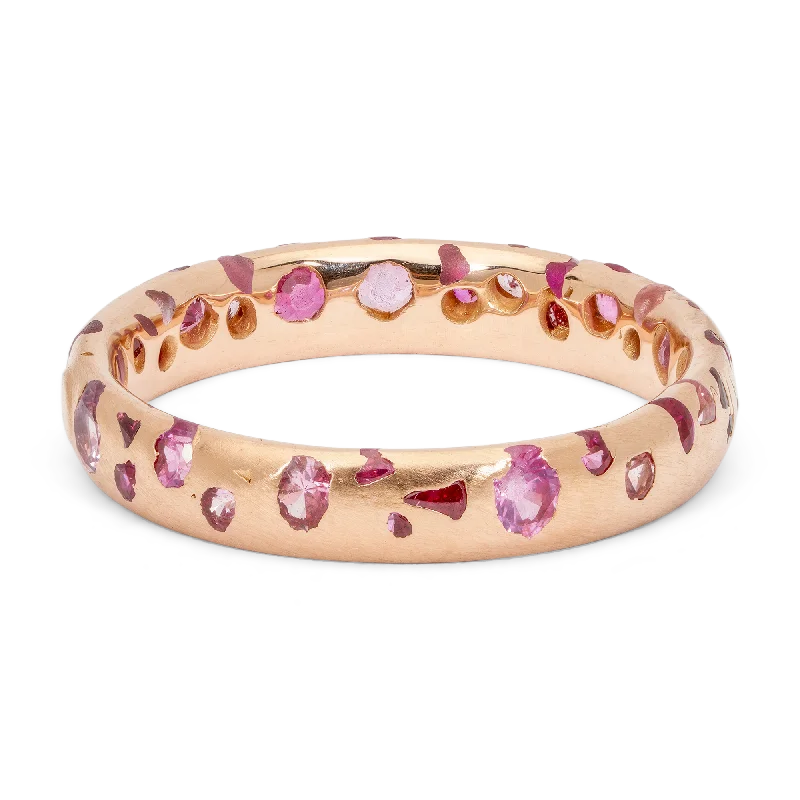 women wedding rings -Pink Confetti Ring in Rose - Made to Order