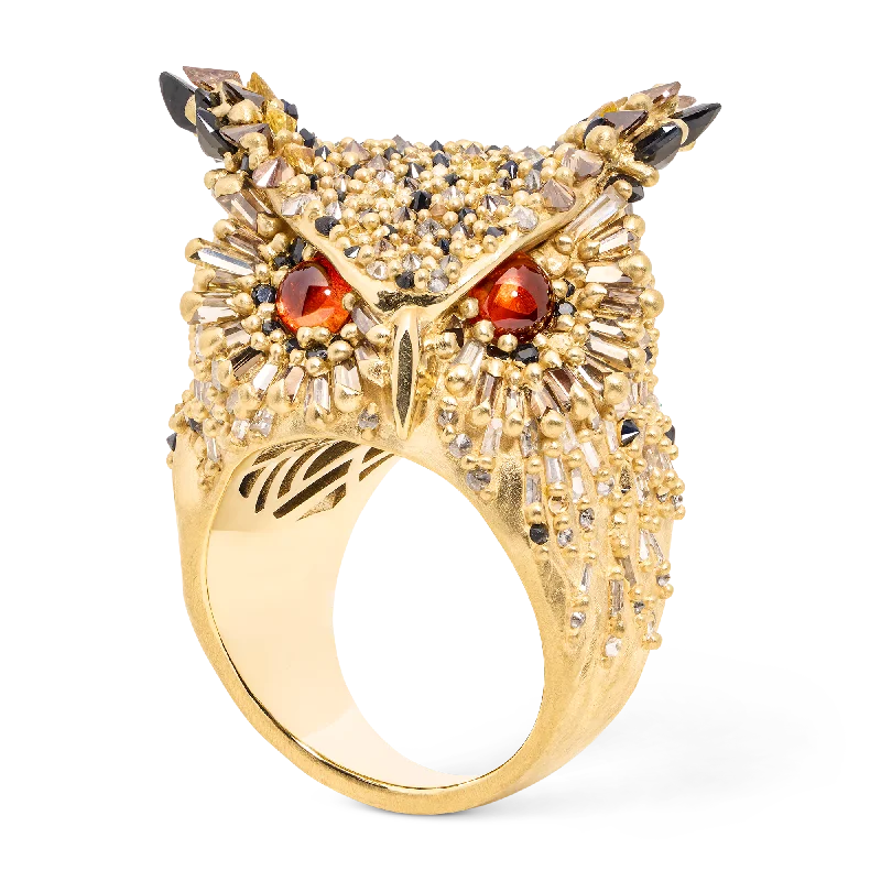 women designer rings -Diamond Lux the Wise Owl Ring - Size 8.75 - 11754