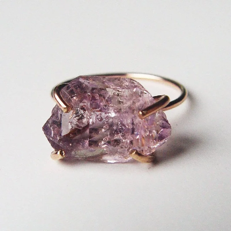 women pear-shaped rings -NEW! Amethyst Herkimer 14k Gold Filled Ring by Friedasophie