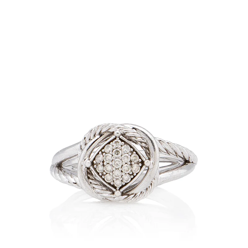 women white sapphire engagement rings -David Yurman Sterling Silver Pave Diamond 7mm Infinity Ring