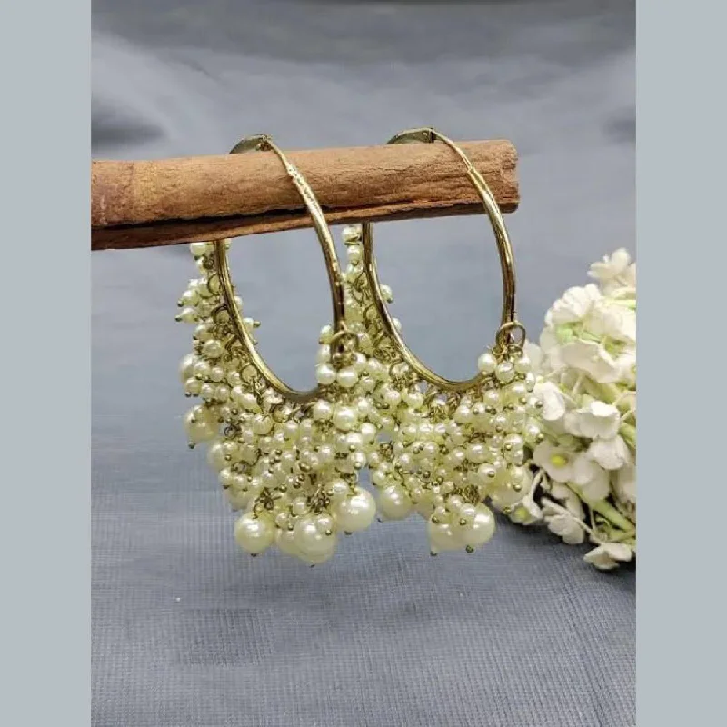 women boho earrings -Shree Chamunda Jewellers Gold  Plated  Pearls Earrings