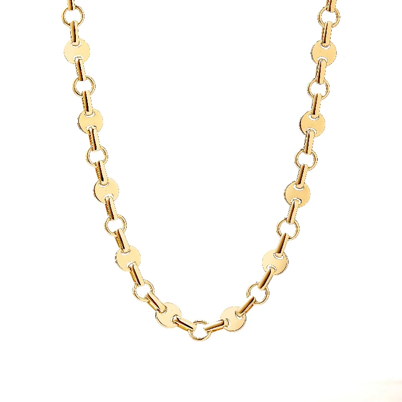 women vintage necklaces -18K Yellow Gold 18 inch Geometrix Chain