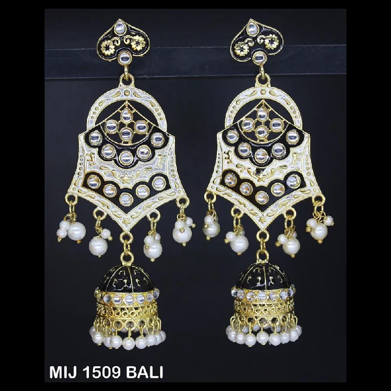 women stud earrings -Mahavir Gold Plated Designer Dangler Earrings - MIJ 1509 BALI