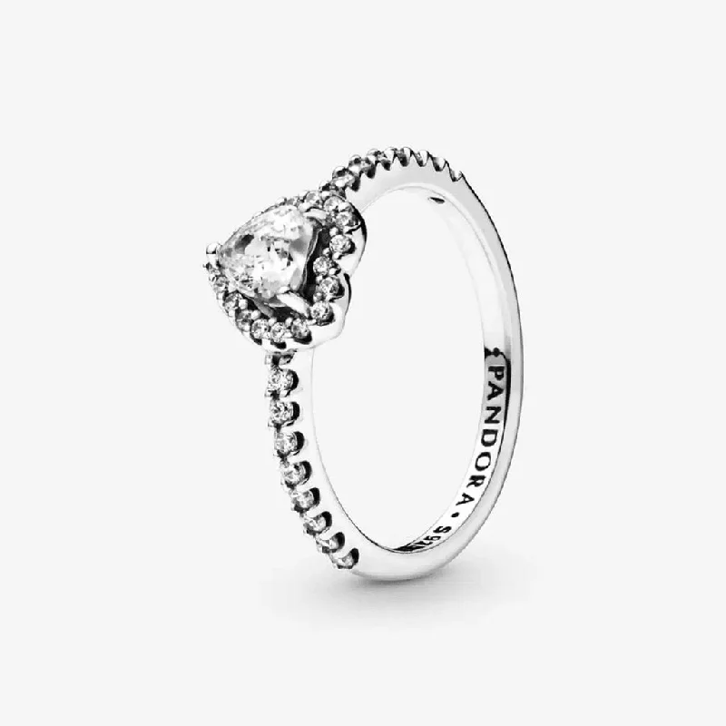 women art deco rings -PANDORA : Elevated Heart Ring